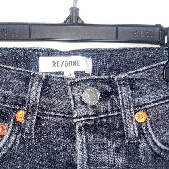 Re/Done 90s High-Rise Ankle Crop Jeans in Stoned Noir Size 24 - Picture 8 of 13